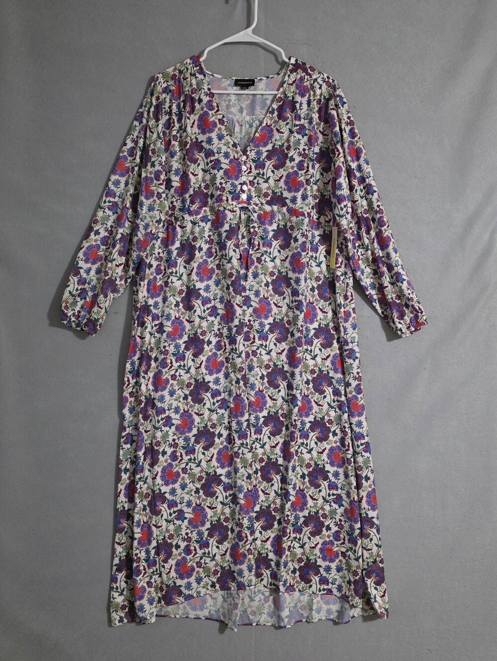 NWT Summersalt Womens Cinched Waist Floral Caftan Dress Oversized Fit Size Small